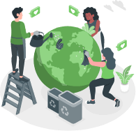 Jovens cuidando do planeta